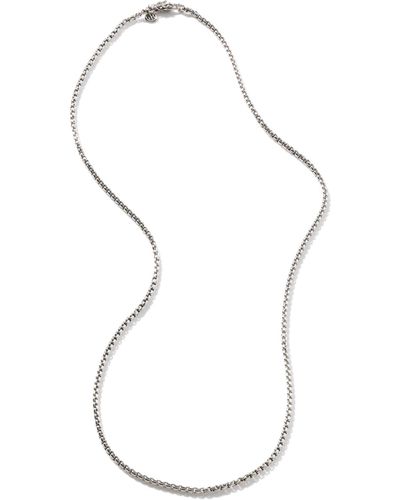 John Hardy Naga Box Chain Necklace, 2.7mm In Sterling Silver, 18 - Metallic