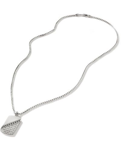 John Hardy Curb Chain Tag Necklace In Sterling Silver, 22 - White