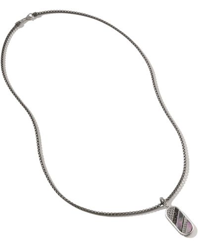 John Hardy Carved Tag Necklace In Sterling Silver, 26 - Metallic