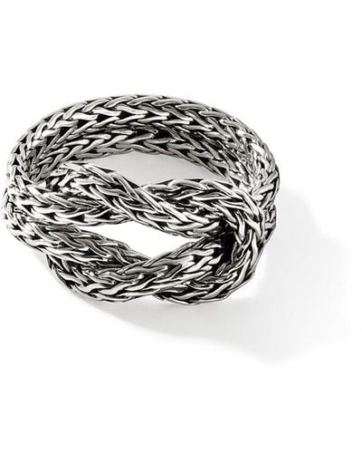 John Hardy Love Knot Chain Ring In Sterling Silver - White