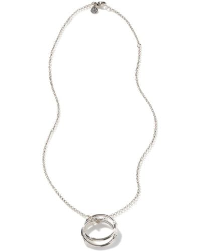 John Hardy Bamboo Interlocking Pendant Necklace In Sterling Silver - Metallic