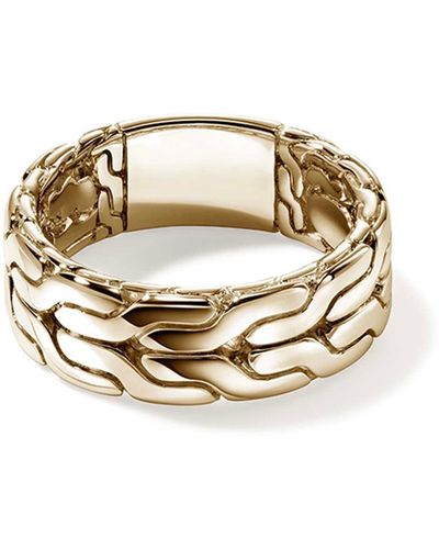 John Hardy Carved Chain Ring In 14k Yellow Gold - Metallic