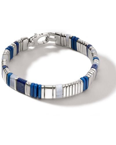 John Hardy Colorblock Bracelet In Sterling Silver - Blue
