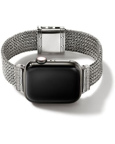 John Hardy Smart Watch Strap, 18mm In Sterling Silver, Medium - Metallic