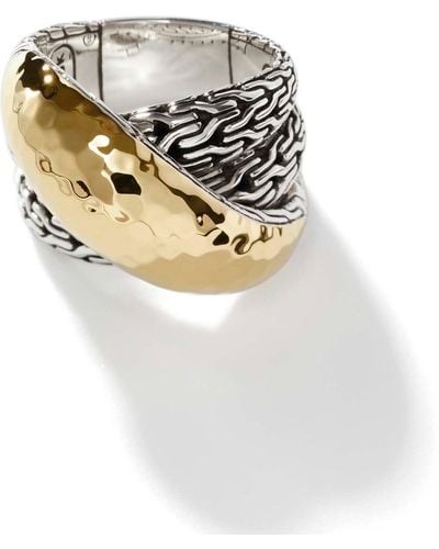 John Hardy Palu Crossover Ring In Sterling Silver/18k Gold - Metallic