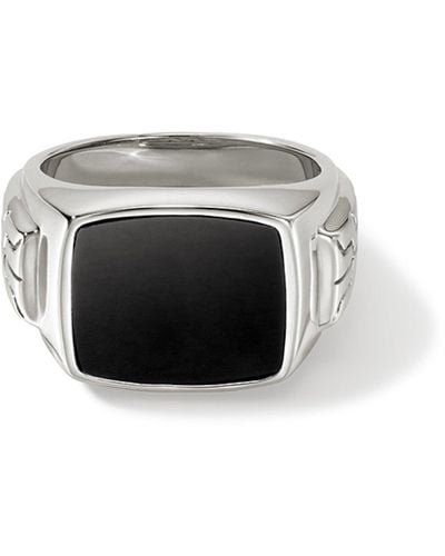 John Hardy Signet Ring In Sterling Silver - Black