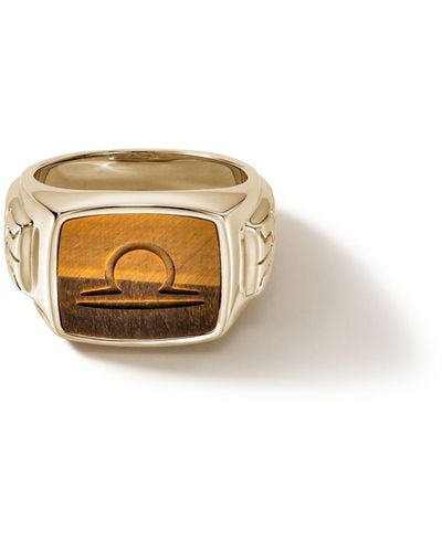 John Hardy Carved Signet Ring In 14k Yellow Gold - Metallic