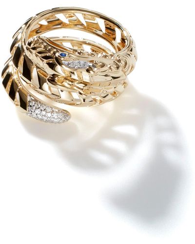 John Hardy Legends Naga Pavé Coil Ring In 18k Gold - Metallic
