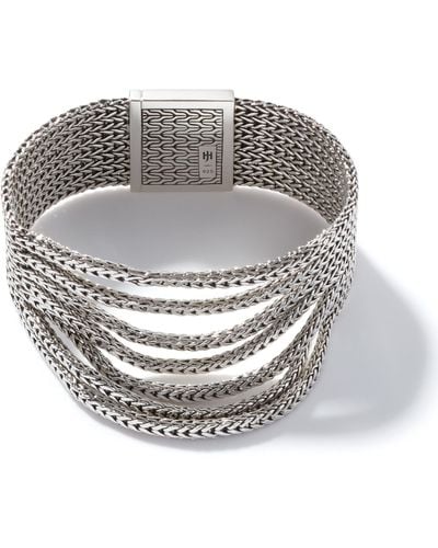 John Hardy Rata Chain Multi Row Bracelet In Sterling Silver, Medium - Metallic