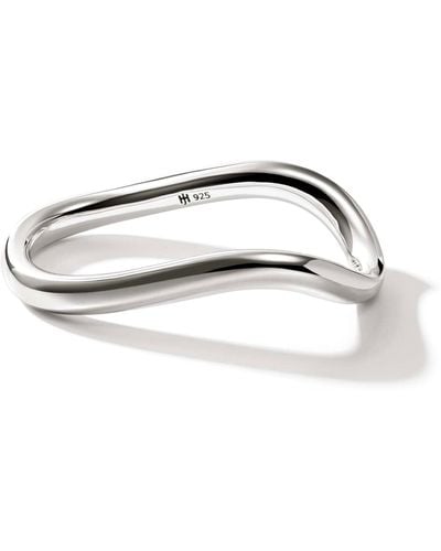 John Hardy Surf Link Double Finger Ring In Sterling Silver - Metallic