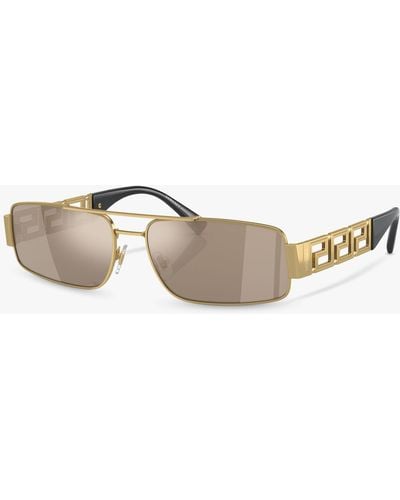 Versace Ve2257 Rectangular Sunglasses - Metallic
