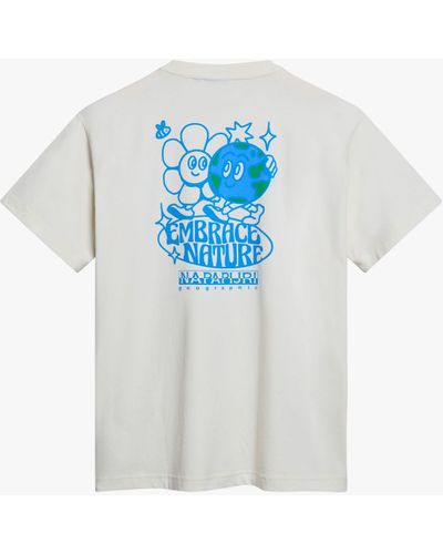 Napapijri Boyd Loose Fit Graphic T-shirt - Blue