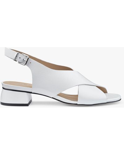 Hotter Sicily Classic Slingback Low Block Heels - White