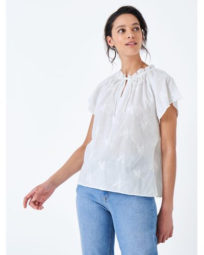 Crew Amy Embroidered Top - White