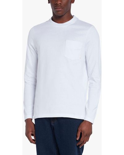 Farah Weymouth Long Sleeve Organic Cotton T-shirt - White