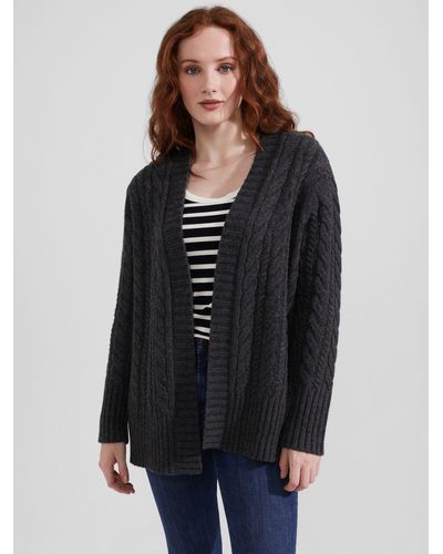 Hobbs Axelle Chunky Cable Knit Cardigan - Black