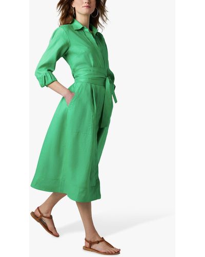 Jasper Conran Delilah Linen Shirt Dress - Green