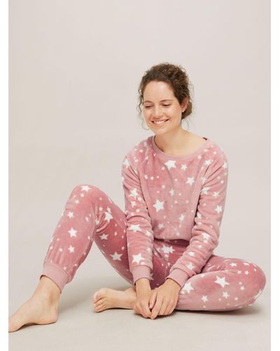 John Lewis Star Print Pyjama Set - Pink