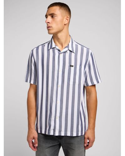 Lee Jeans Resort Stripe Short Sve Shirt - White