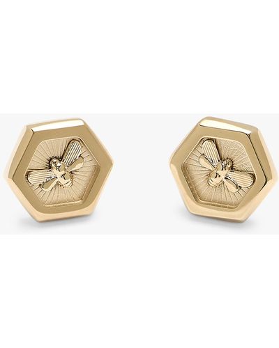 Olivia Burton Bee & Honeycomb Stud Earrings - Metallic