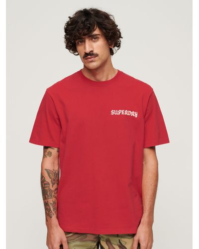 Superdry Tattoo Graphic Loose Fit T-shirt - Red