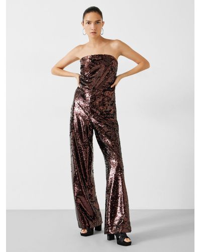 Hush Florence Sequin Jumpsuit - Brown