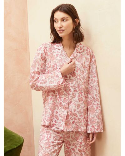 Brora Organic Cotton Botanical Print Pyjamas - Natural