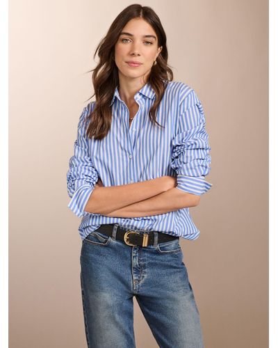 Baukjen Rishma Organic Cotton Stripe Shirt - Blue