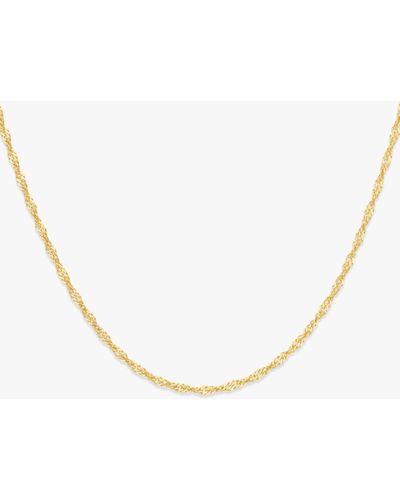 Ib&b 9ct Yellow Gold Long Twist Link Chain Necklace - Metallic