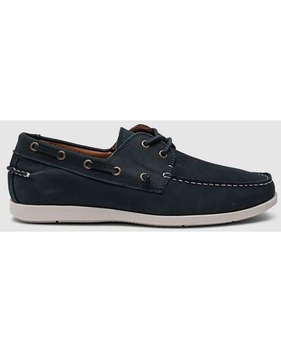 Rodd & Gunn Gordons Bay Suede / Leather Slip On Boat Shoes - Black