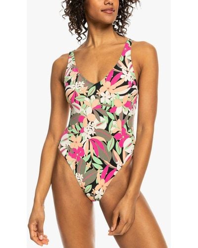 Roxy Palm Print Swimsuit - Multicolour