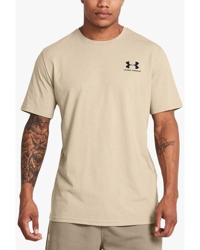 Under Armour Super Soft Short Sleeve Logo T-shirt - Natural