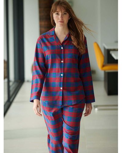British Boxers Tartan Brushed Cotton Pyjama Set - Red