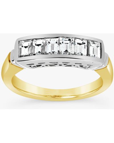 Milton & Humble Jewellery Second Hand 14ct Yellow And White Gold Diamond Half Eternity Ring - Metallic