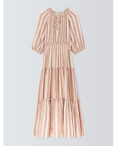 Rails Caterine Linen Blend Tiered Maxi Dress - Pink