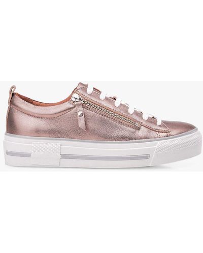 Moda In Pelle Filician Low Top Leather Trainers - Pink