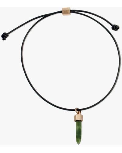 AllSaints Malachite Leather Cord Bracelet - Metallic