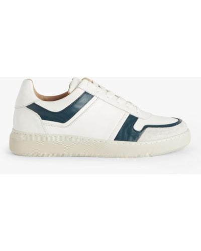 John Lewis Flynne Leather Lace Up Cupsole Trainers - Blue