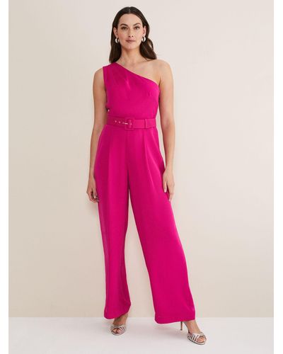 Phase Eight Luisa One Shoulder Jumpsuit - Pink
