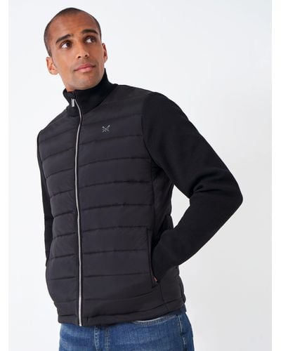 Crew Dartmouth Wool Blend Hybrid Quilted Jacket - Blue
