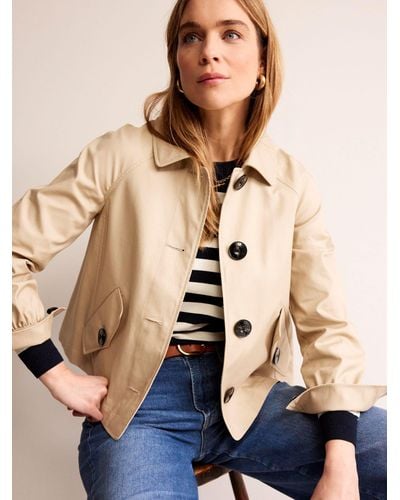 Boden Cropped Trench Jacket - Natural