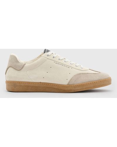 AllSaints Leo Suede Low Top Trainers - White
