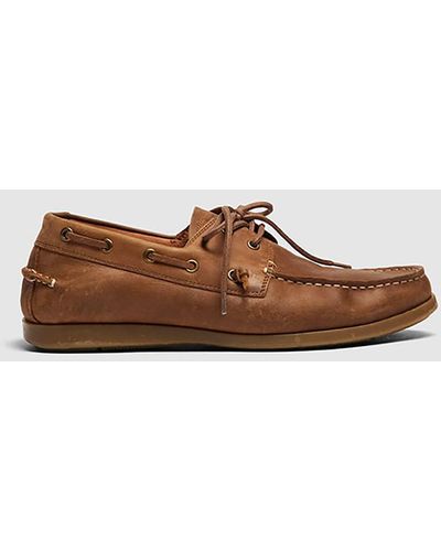 Rodd & Gunn Gordons Bay Suede / Leather Slip On Boat Shoes - Brown