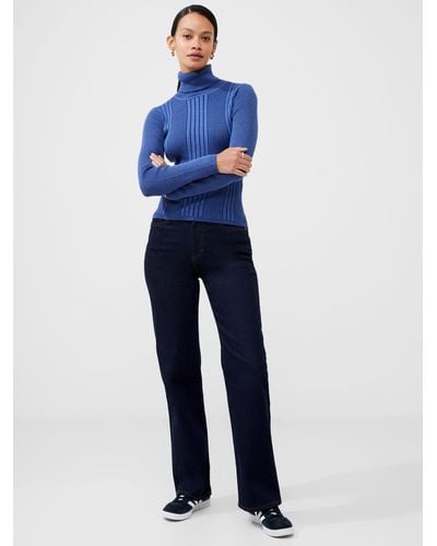French Connection Mari Roll Neck Jumper - Blue