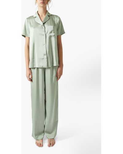 True Decadence Satin Pyjama Set - Green