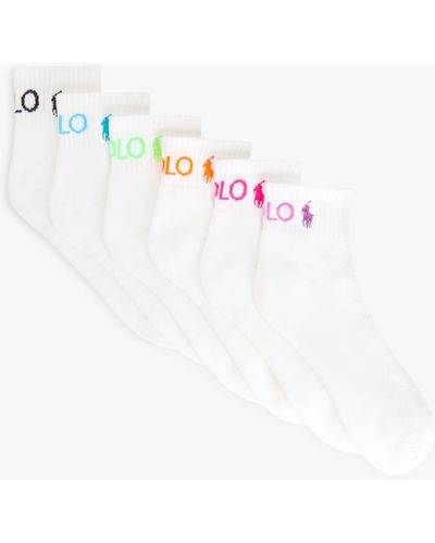 Ralph Lauren Polo Outline Logo Ankle Socks - White