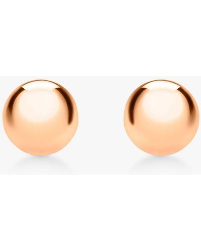 Ib&b 18ct Rose Gold Ball Stud Earrings - Natural