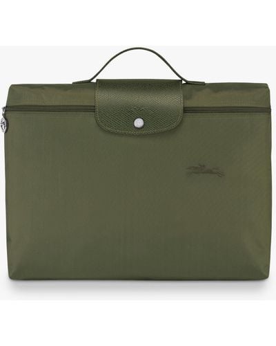 Longchamp Le Pliage Green Recycled Canvas Briefcase