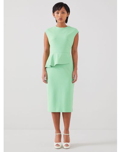 LK Bennett Petite Mia Ruffle Midi Dress - Green