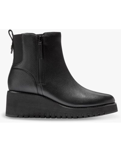 Cole Haan Women's Zerøgrand City Wedge Waterproof Side Zip Boot - Black